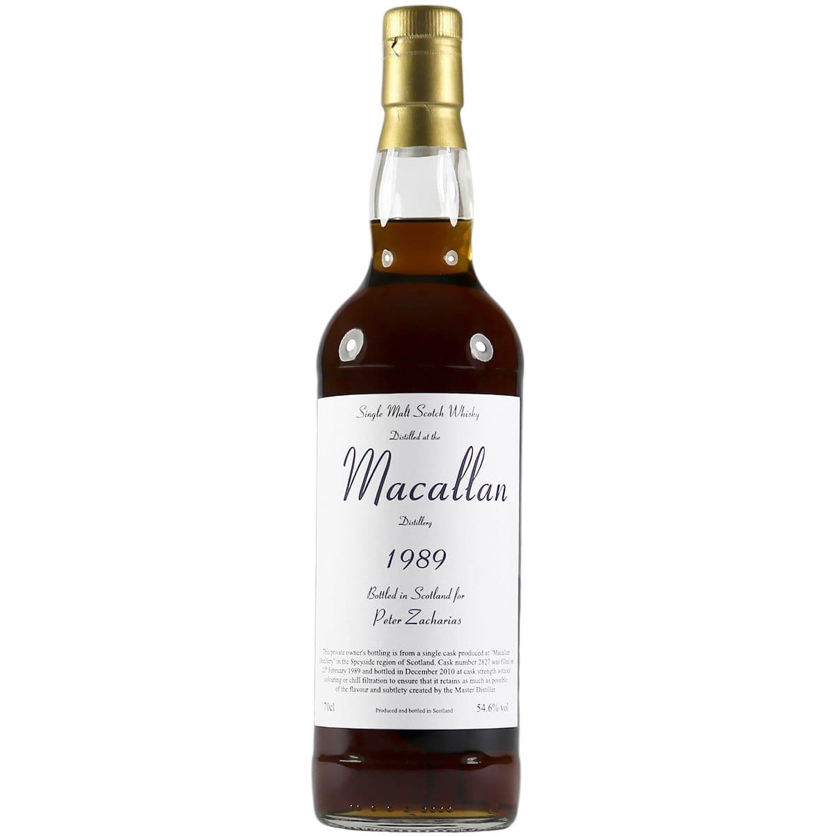 The Macallan 1989 Cask Strength Cask 2827 Bottled for Peter Zacharias